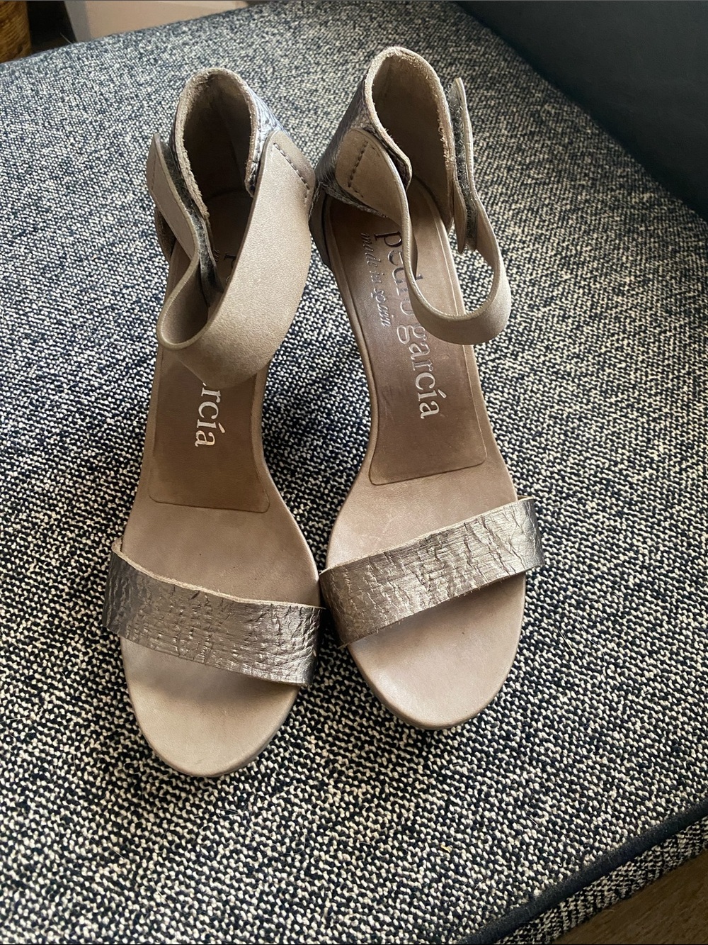 PEDRO GARCIA YARI WOMEN'S HEELED SANDALS METALLIC TAUPE SANDALS